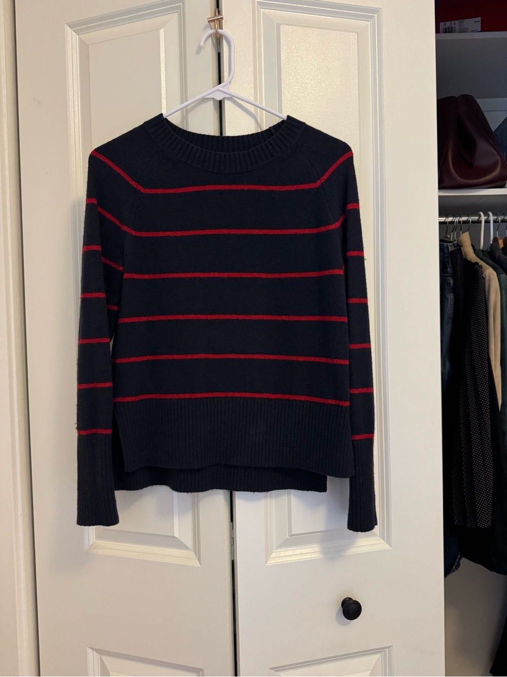 Banana Republic Factory Navy & Red Stripe Sweater